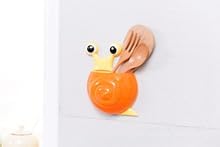 Cartoon Snail Toothbrush Holder Suction Cup Wall Mount Orange - Fun Functional