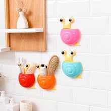 Cartoon Snail Toothbrush Holder Suction Cup Wall Mount Orange - Fun Functional