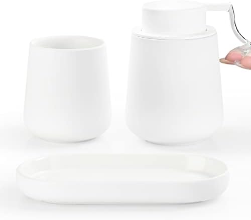 BosilunLife Complete White Bathroom Accessory Set