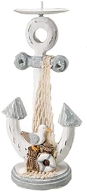 Anchor Candlestick Holder with Life Ring