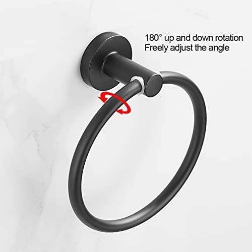 Black Round Stainless Steel Hand Towel Holder
