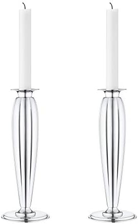 Georg Jensen Bernadotte Candleholder Set 2-Piece - Elegant Pair of Timeless Candleholders