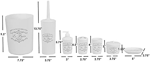 7-Piece Paris Bathroom Set White by Home Basics