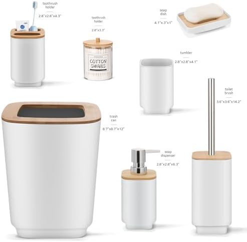 IMAVO Bathroom Accessories Set 11 Pieces White Grey
