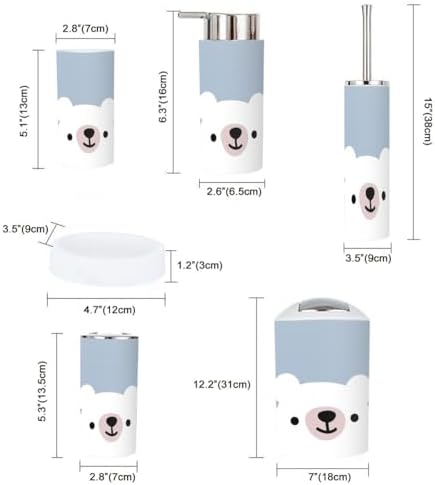 Cute Animal Wall Art and 6-Piece Bathroom Set for Kids