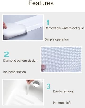 Anti-Slip Shower Stickers 20PCS Non-Slip Bathtub Treads with Premium Scraper