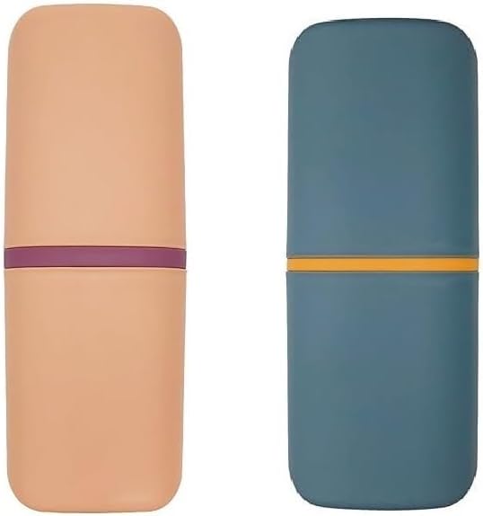 Toothbrush Travel Holder Cup Compact Mirror Effect