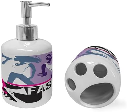 Elegant Home Decor Set of 2 - Toothbrush Soap Dispenser