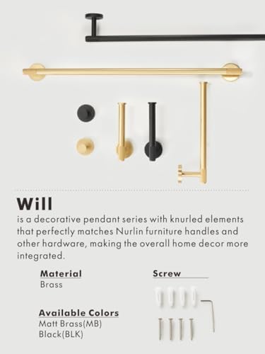 Modern Knurled Towel Holder - Black Gold