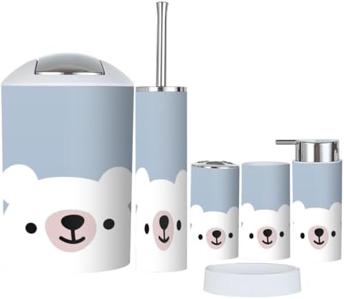 Cute Animal Wall Art and 6-Piece Bathroom Set for Kids