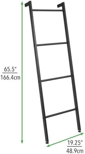 mDesign Decorative Wall Towel Rack with 4 Levels - Matte Black