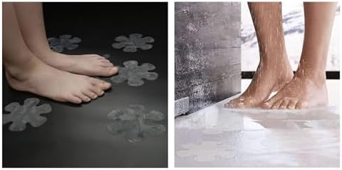Anti-Slip Shower Stickers 20PCS Non-Slip Bathtub Treads with Premium Scraper