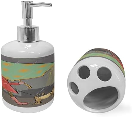 Umbrella Girl Soap Dispenser Set