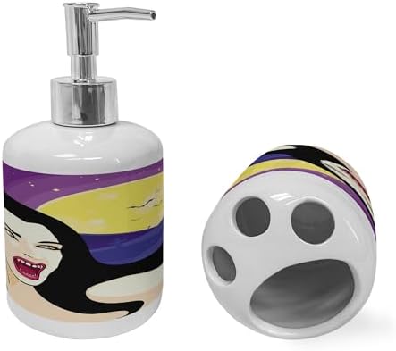 Halloween-themed set for bathroom organization