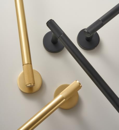 Modern Knurled Towel Holder - Black Gold