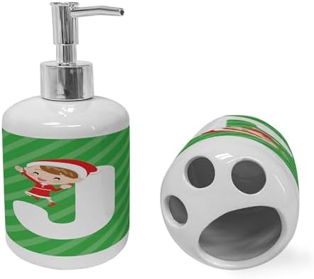 JHappy Ceramic Toothbrush Soap Dispenser Set