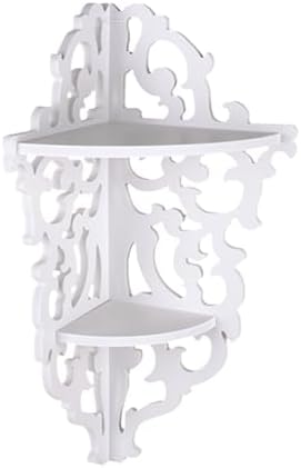 White Carved Corner Storage Rack