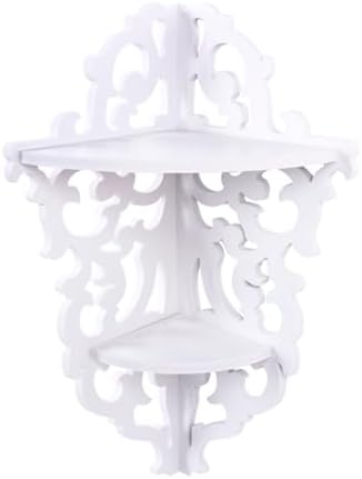 White Carved Corner Storage Rack