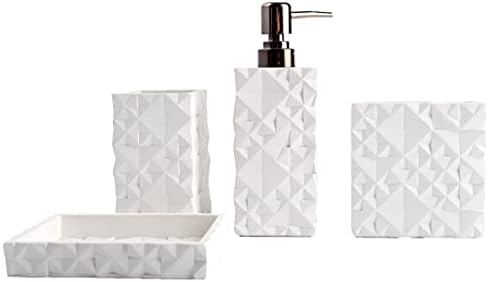 Nestled Pure Resin 4-Piece Bathroom Accessories Set for Luxurious Style
