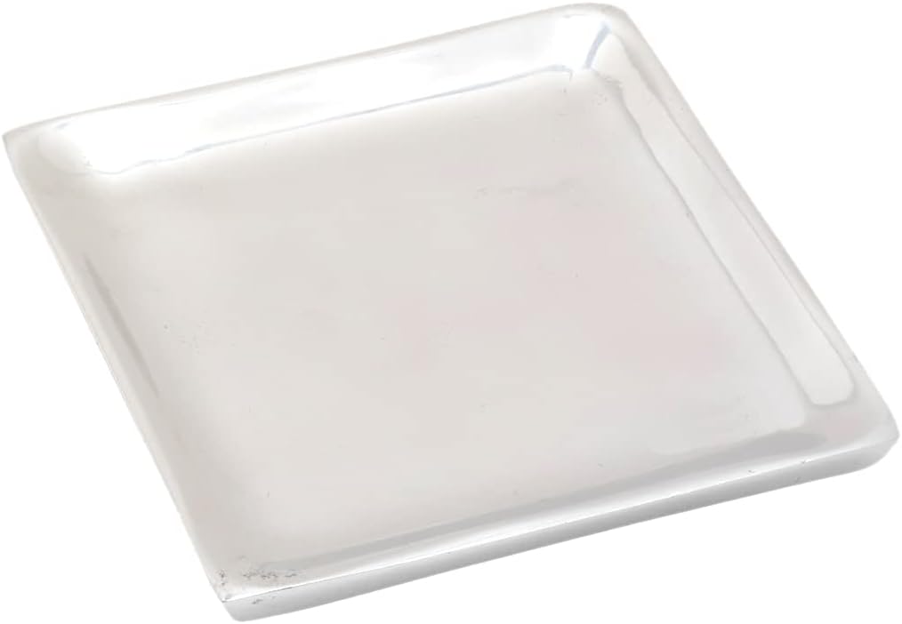 NKlaus Aluminum Square Candle Plate 8x8cm Holder