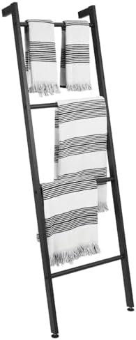 mDesign Decorative Wall Towel Rack with 4 Levels - Matte Black