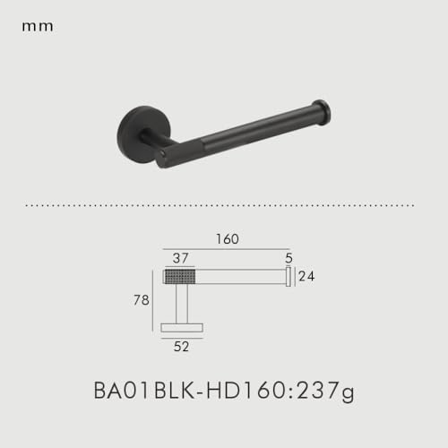 Modern Knurled Towel Holder - Black Gold