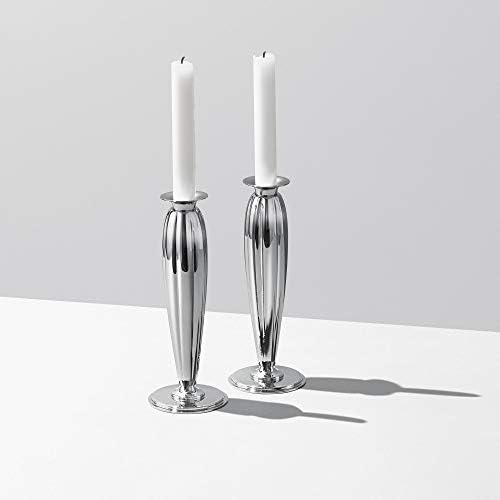 Georg Jensen Bernadotte Candleholder Set 2-Piece - Elegant Pair of Timeless Candleholders