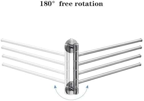 Sturdy Space-Saving Bathroom Towel Rack with 4 Towel Rods and Swivel Arms