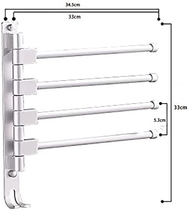 WAPKYRUST-RESISTANT STAINLESS STEEL TOWEL RACK WITH 4 ARMS FOR SPACE SAVING