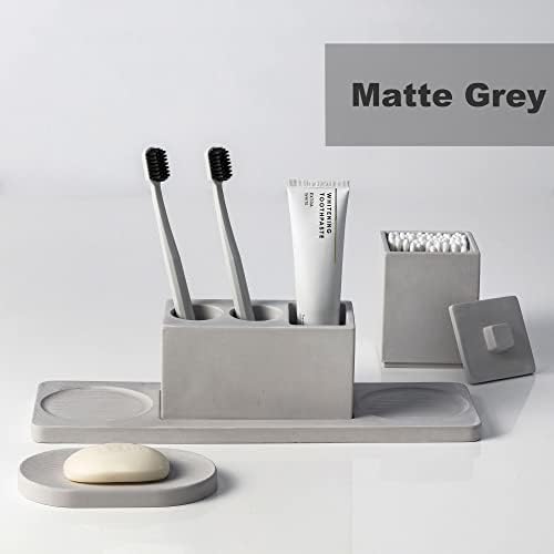 AUSAULAC Sturdy Diatomite Bathroom Accessory Set in Grey