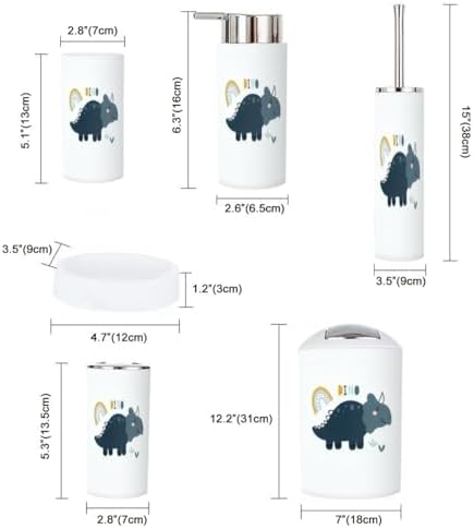Cute Dinosaur Bathroom Accessory Set of 6