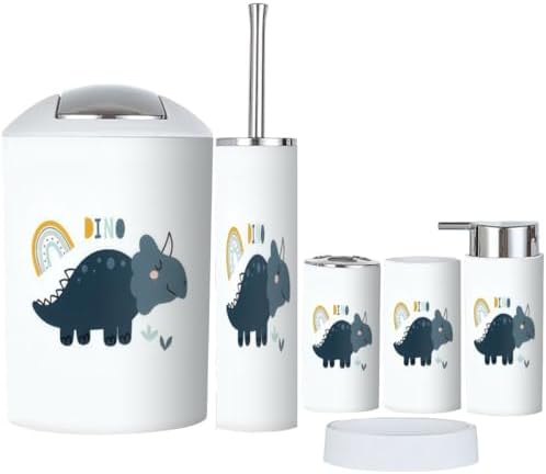 Cute Dinosaur Bathroom Accessory Set of 6