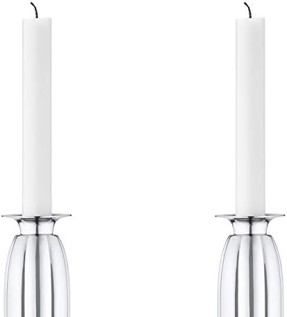 Georg Jensen Bernadotte Candleholder Set 2-Piece - Elegant Pair of Timeless Candleholders