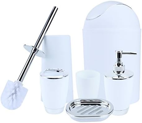 Bathroom Accessory Set 6-Piece Complete Kit for Tidying Styling