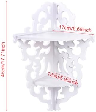 White Carved Corner Storage Rack