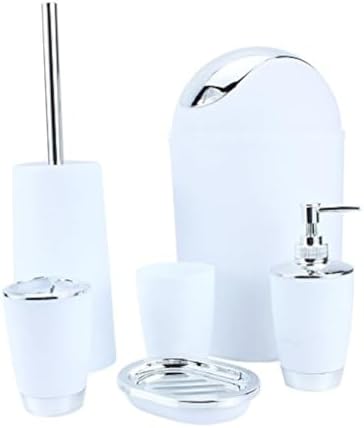 Bathroom Accessory Set 6-Piece Complete Kit for Tidying Styling