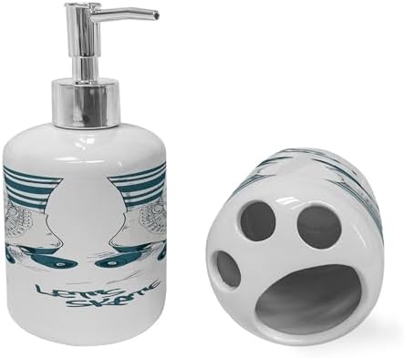 Retro Stylish Toothbrush Soap Dispenser Set