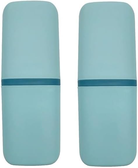 2-Piece Travel Toothbrush Holder with Cup - Portable Bathroom Travel Case