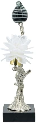 Aluminum Candle Holder with Marble Base Nature-Inspired Bird Figurine