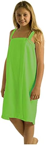 Waffle Square Girls Wrap Cover Up Towel - Lime Medium Size