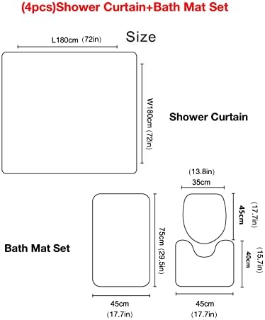 4Pcs Funny Frog Shower Curtain Set with Bathroom Mat for Home
