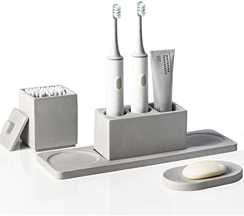 AUSAULAC Sturdy Diatomite Bathroom Accessory Set in Grey