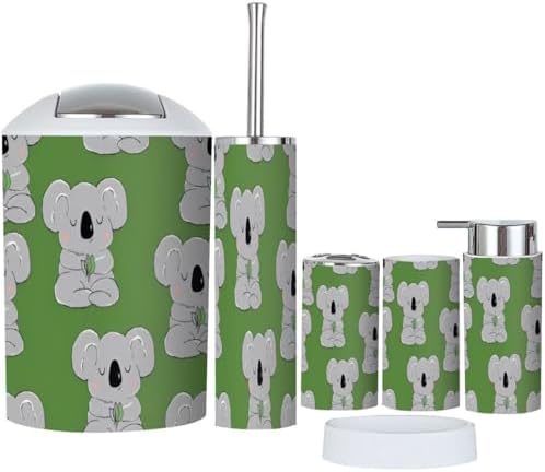 6 Piece Cute Animal Bathroom Accessory Set