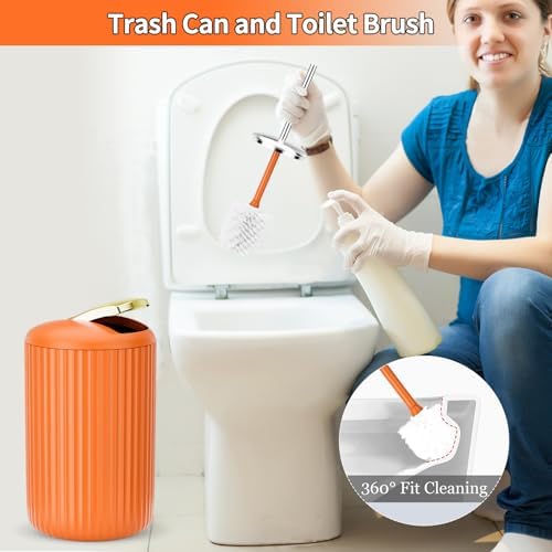 Complete Orange Bathroom Accessory Set for Home Kitchen