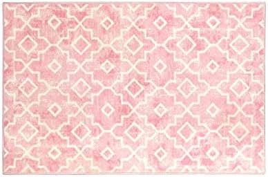 Moroccan Trendy Moroccan Washable Area Rug Small Pink Rug