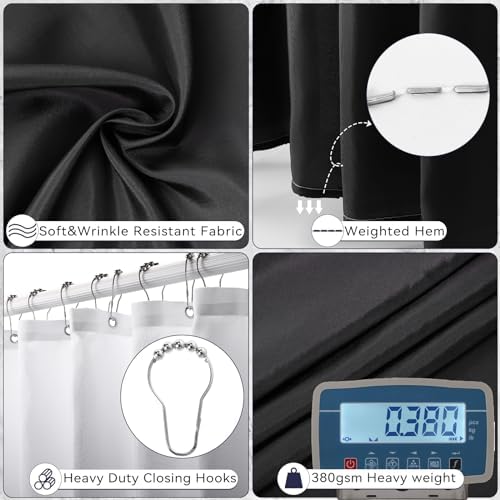 XLHOMO 24PC Bathroom Accessory Set with Shower Curtain and Rugs