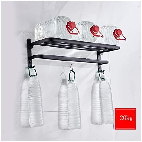 Space-Saving Towel Rail Black Oil Brushed Aluminum Alloy Towel Rack