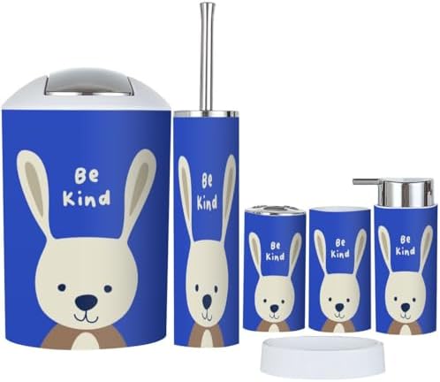 Bathroom Accessories Set 6 Pcs Nursery Wall Art Animals