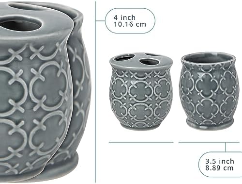 Modern 4-Piece Ceramic Bathroom Accessory Set