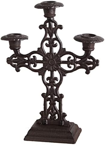 VejiA Cast Iron Candlestick Holder Vintage Design